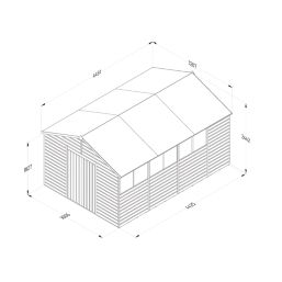 Forest Beckwood 10' x 14' 6" (Nominal) Apex Shiplap Timber Shed with Base