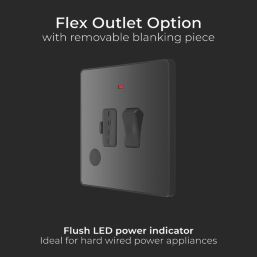 British General Evolve 13A Switched Fused Spur with LED Black with Black Inserts