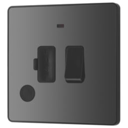 British General Evolve 13A Switched Fused Spur with LED Black with Black Inserts