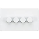 Knightsbridge  4-Gang 2-Way LED Intelligent Dimmer Switch  Matt White