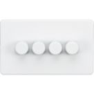 Knightsbridge  4-Gang 2-Way LED Intelligent Dimmer Switch  Matt White