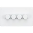 Knightsbridge  4-Gang 2-Way LED Intelligent Dimmer Switch  Matt White