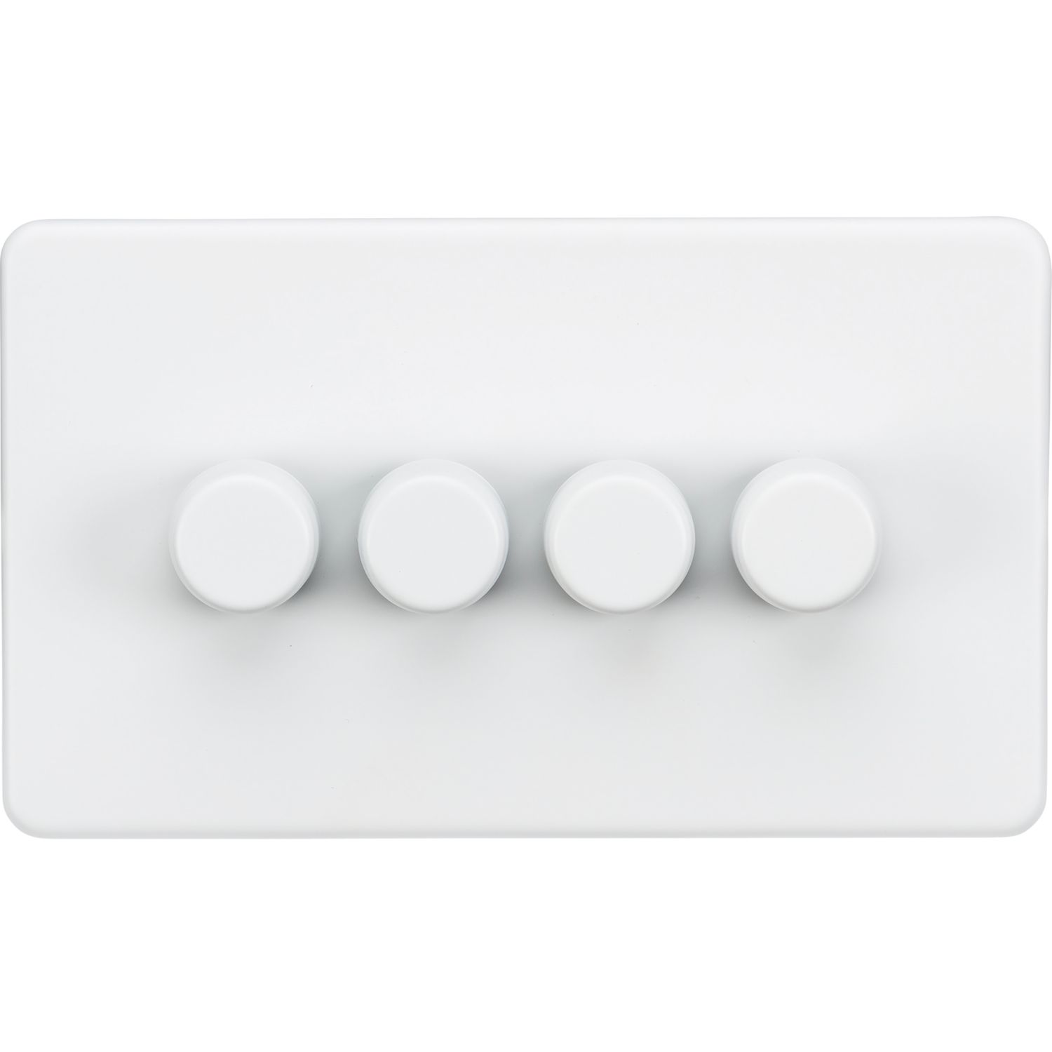 Knightsbridge 4-Gang 2-Way LED Intelligent Dimmer Switch Matt White (446PY)