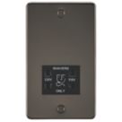 Knightsbridge  2-Gang Dual Voltage Shaver Socket 115 V / 230V Gunmetal with Black Inserts