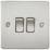 Knightsbridge  10AX 2-Gang 2-Way Light Switch  Brushed Chrome