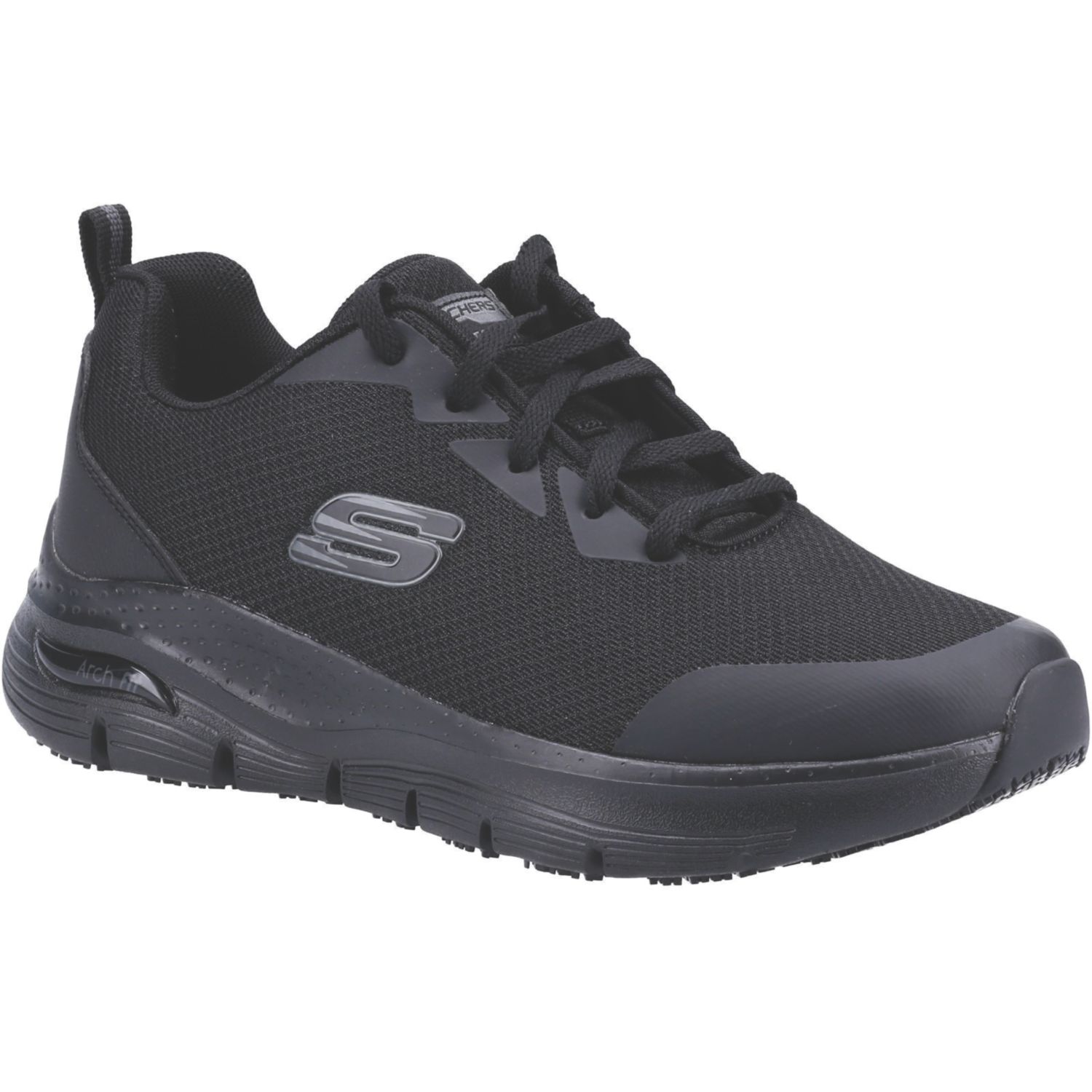 Skechers Arch Fit SR Size 3 Womens Black Occupational Work Trainers (446XT)