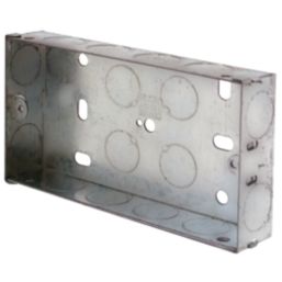 LAP  2-Gang Galvanised Steel  Installation Boxes 25mm 10 Pack