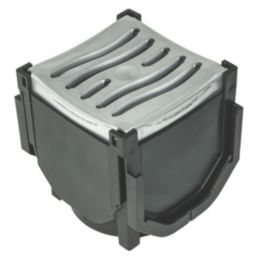 FloPlast FloDrain Quad Connector Drain Cover & Grate Silver 120mm