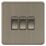 Knightsbridge Screwless 10AX 3-Gang 2-Way Light Switch  Antique Brass