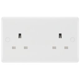 British General 800 Series 13A 2-Gang Unswitched Socket White