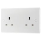 British General 800 Series 13A 2-Gang Unswitched Socket White