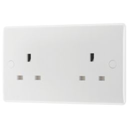British General 800 Series 13A 2-Gang Unswitched Socket White