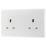 British General 800 Series 13A 2-Gang Unswitched Socket White