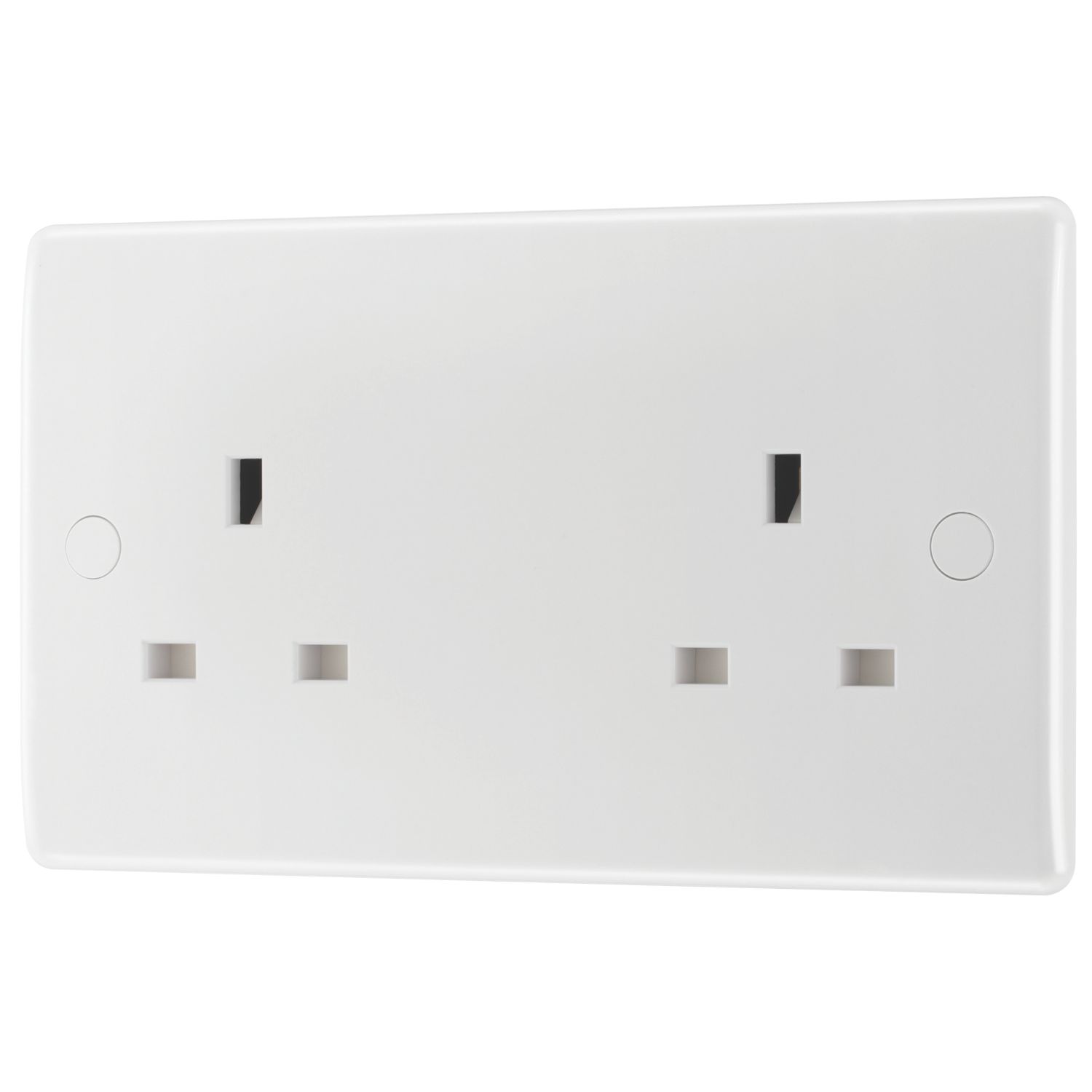 British General 800 Series 13A 2-Gang Unswitched Socket White (447XG)