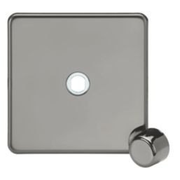 Knightsbridge Screwless 1-Gang Modular Dimmer Switch Black Nickel