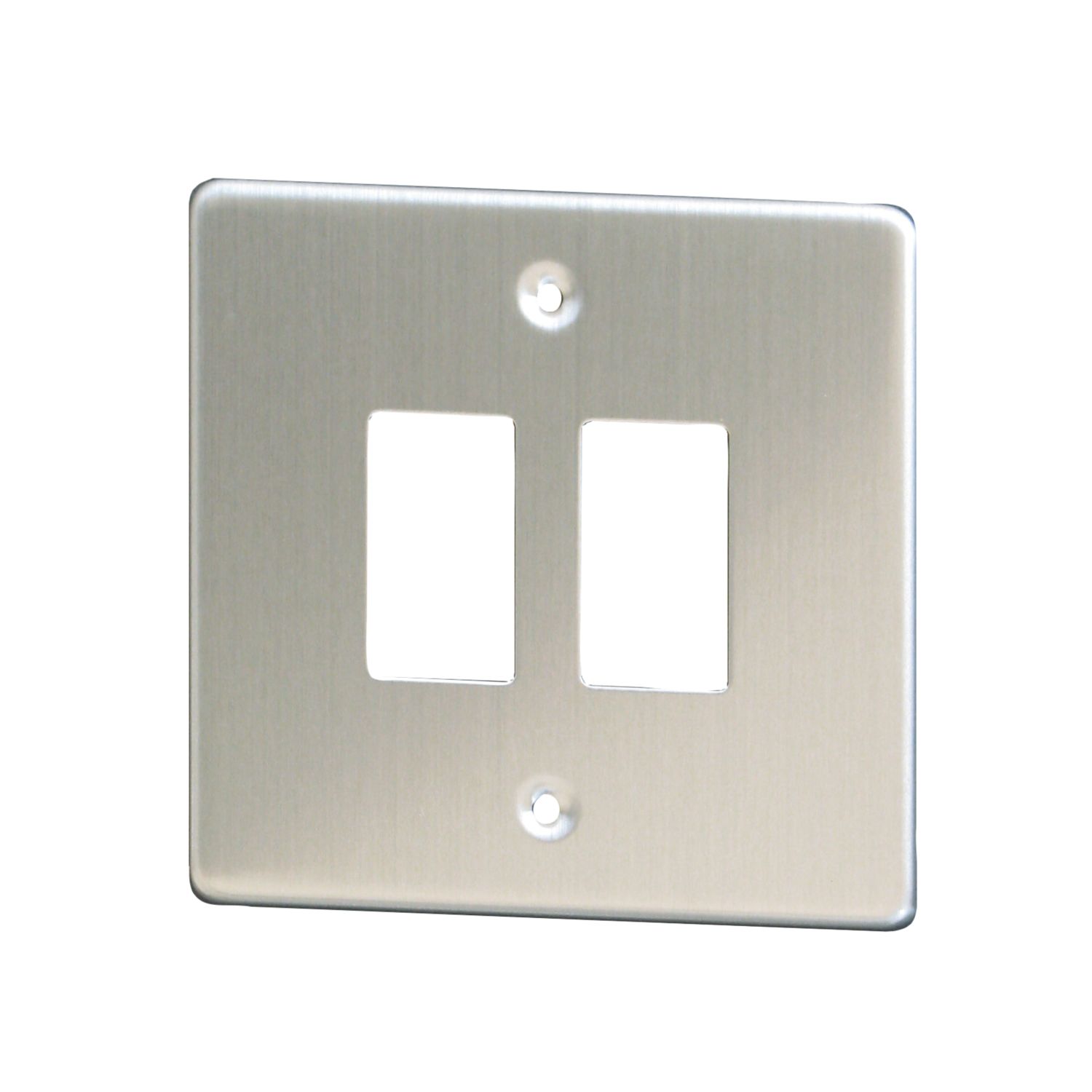 Varilight PowerGrid 2-Module Grid Faceplate Brushed Steel (44826)