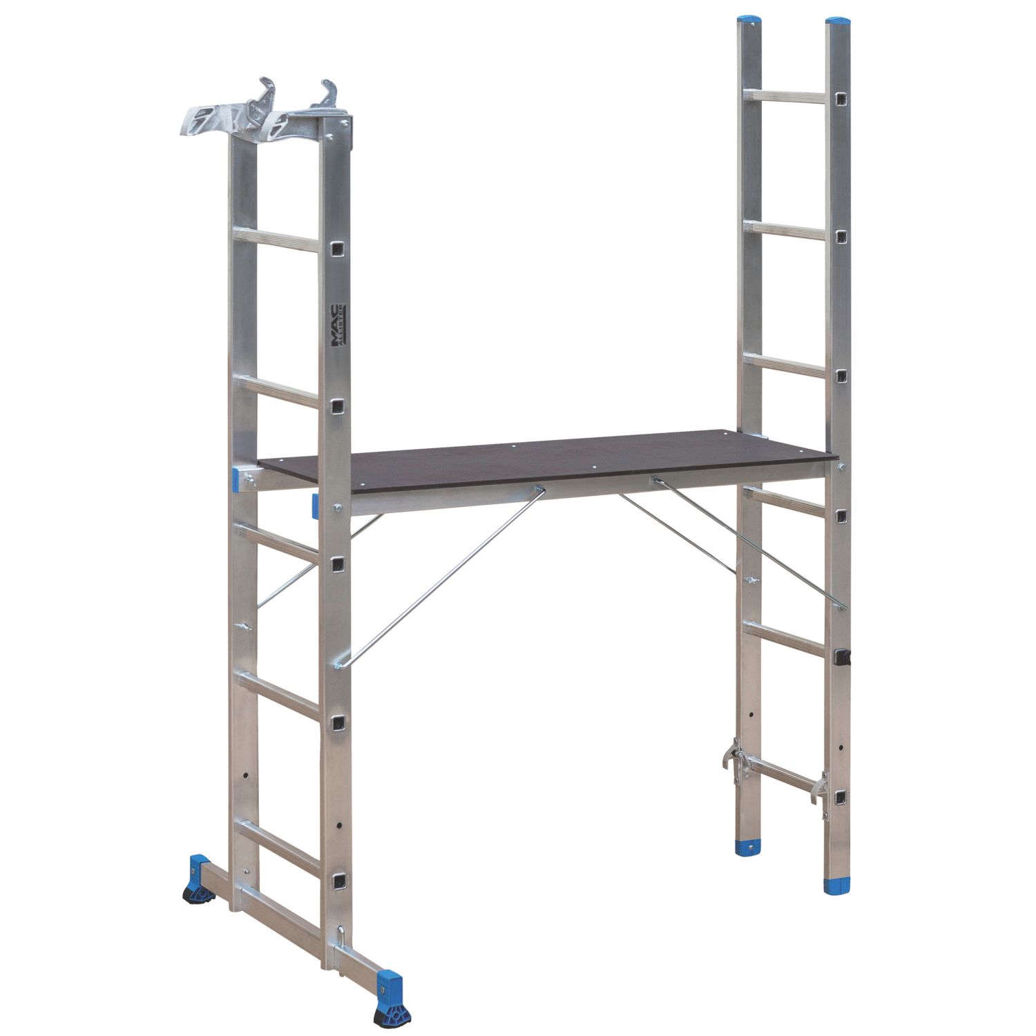 Mac Allister Aluminium 2.65m Combination Ladder With Platform (4486X)