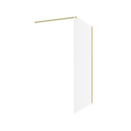 Palermo Showerwall Glass Brushed Brass 1950mm x 800mm x 8mm