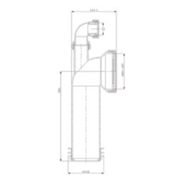 Flomasta  Rigid 90° Angled Pan Connector with Boss White 282mm