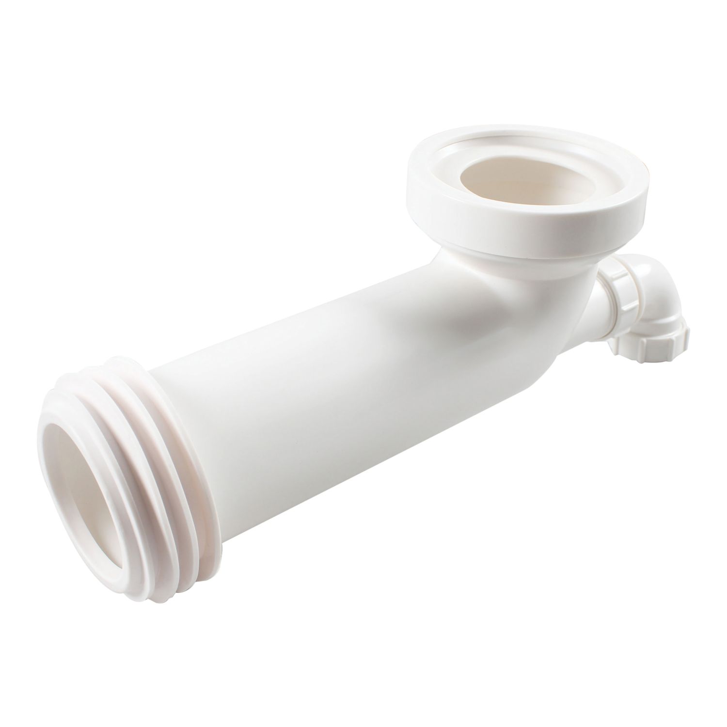 Flomasta Rigid 90° Angled Pan Connector with Boss White 282mm (448CA)