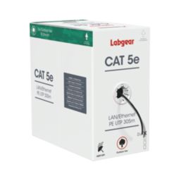 Labgear Cat 5e Black  4-Pair 8-Core Unshielded Ethernet Cable 305m Box