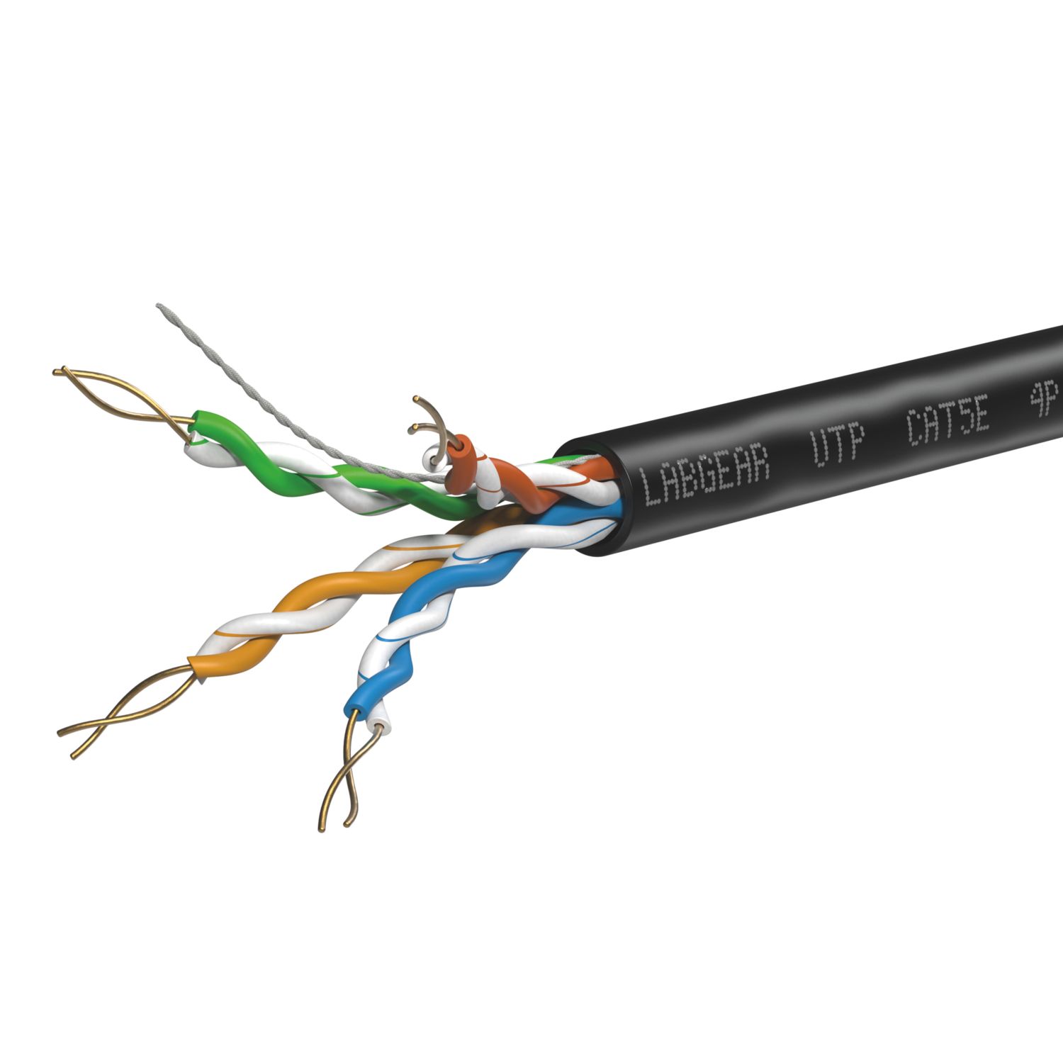 Labgear Cat 5e Black 4-Pair 8-Core Unshielded Ethernet Cable 305m Box (448CL)