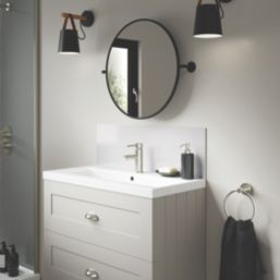 Splashwall Vanity Splashback Gloss Glacier White/Neptune Blue 250mm x 800mm x 4mm