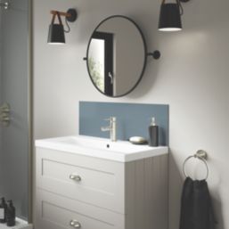 Splashwall Vanity Splashback Gloss Glacier White/Neptune Blue 250mm x 800mm x 4mm