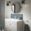 Splashwall Vanity Splashback Gloss Glacier White/Neptune Blue 250mm x 800mm x 4mm