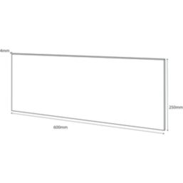 Splashwall Vanity Splashback Gloss Glacier White/Neptune Blue 250mm x 800mm x 4mm