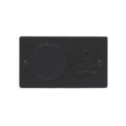 MagCharge  Raised Square with Qi2 Wireless Charging Socket 2-Gang 13A Unswitched Matt Black with Black Inserts