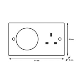 MagCharge  Raised Square with Qi2 Wireless Charging Socket 2-Gang 13A Unswitched Matt Black with Black Inserts