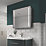 Sensio Finlay Plus 1-Door Bathroom Mirror Cabinet With 471lm LED Light Silver Effect 600mm x 105mm x 650mm