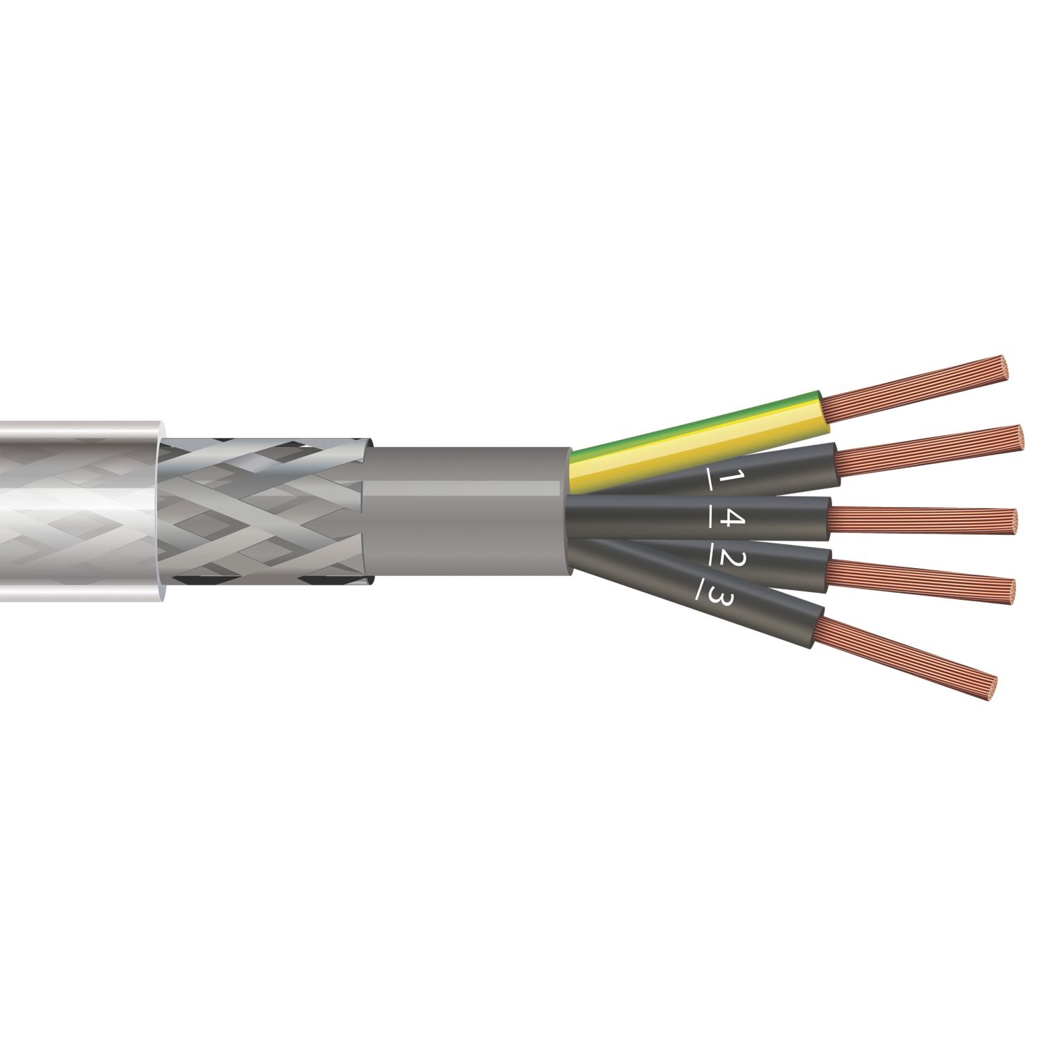 Time 5-Core SY Transparent 1.5mm² Screened Control Cable 1m Coil (448PY)