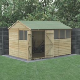 Forest Beckwood 11' 6" x 8' (Nominal) Reverse Apex Shiplap Timber Shed with Assembly