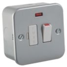 Knightsbridge  13A Switched Metal Clad Fused Spur with LED  with White Inserts