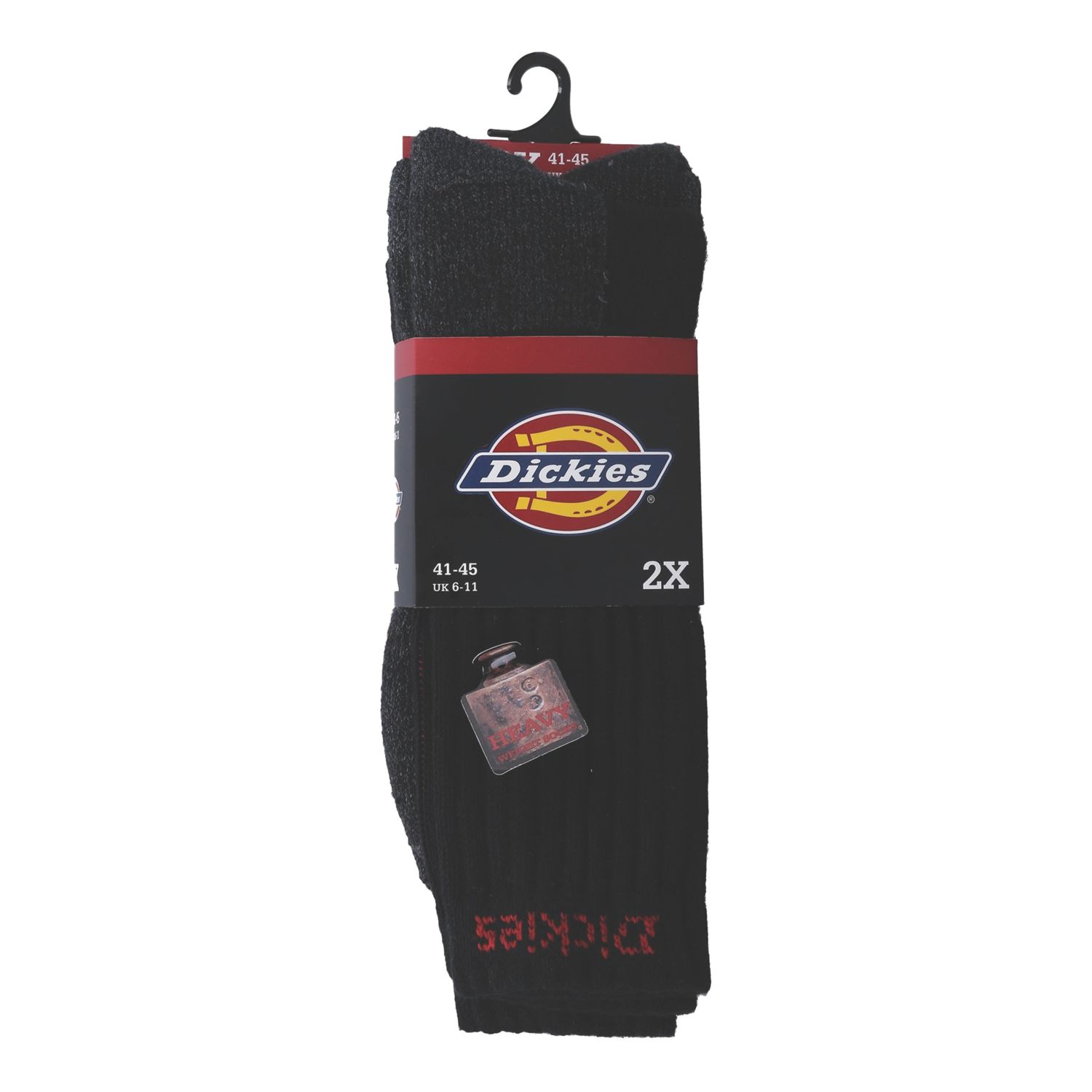Dickies Work Socks Black 9-11 2 Pairs (448XC)
