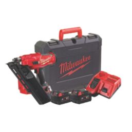 Milwaukee M18FFN-502C 3.3mm 18V 2 x 5.0Ah Li-Ion RedLithium Brushless First Fix Cordless Nail Gun