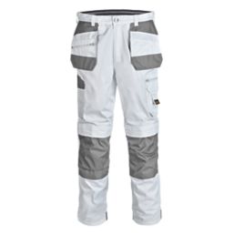 Site Jackal Work Trousers White / Grey 36" W 32" L