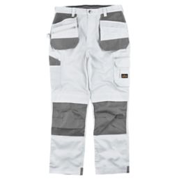 Site Jackal Work Trousers White / Grey 36" W 32" L