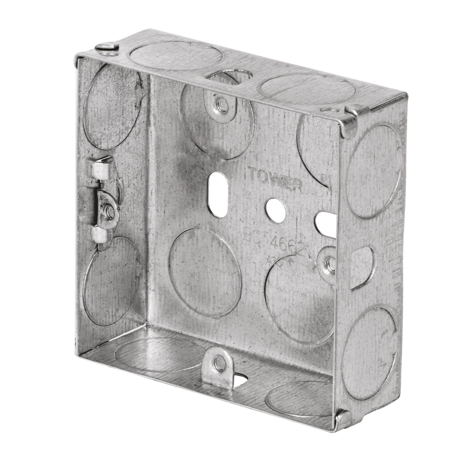 Tower 1-Gang Galvanised Steel Knockout Back Box 25mm (449AW)