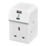 Masterplug 13A Fused 3-Way Multi Socket Adaptor + 2.1A 2-Outlet Type A & C USB Charger White
