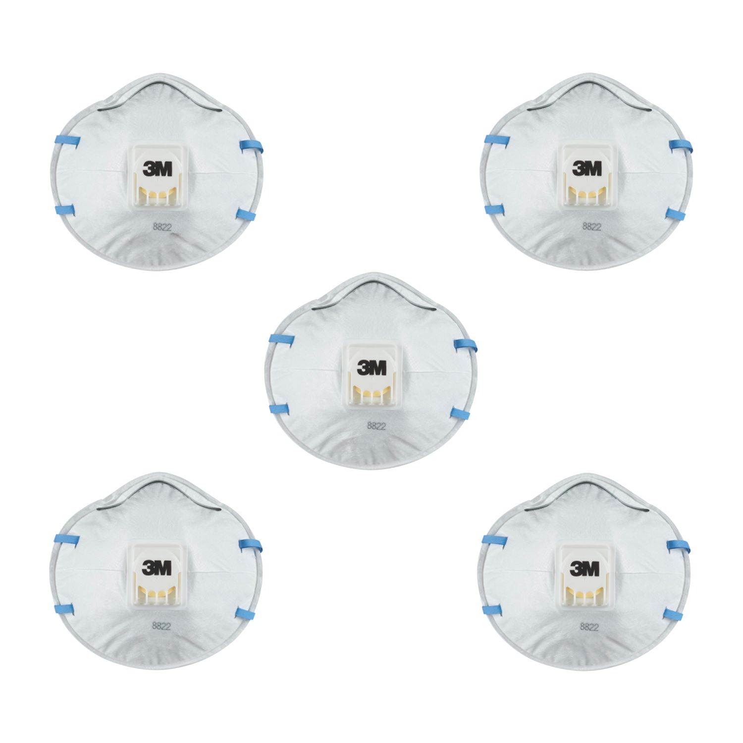 3M 8822 Cool Flow Disposable Valved Masks P2 5 Pack (449EJ)