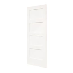Primed White Wooden 4-Panel Shaker Internal Door 2040mm x 826mm