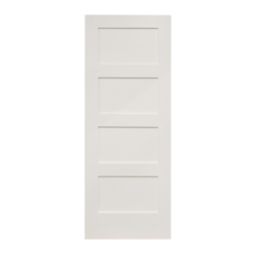Primed White Wooden 4-Panel Shaker Internal Door 2040mm x 826mm