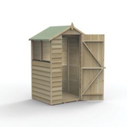 Forest 4Life 4' x 3' (Nominal) Apex Overlap Timber Shed with Base & Assembly