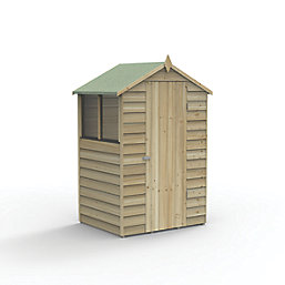 Forest 4Life 4' x 3' (Nominal) Apex Overlap Timber Shed with Base & Assembly
