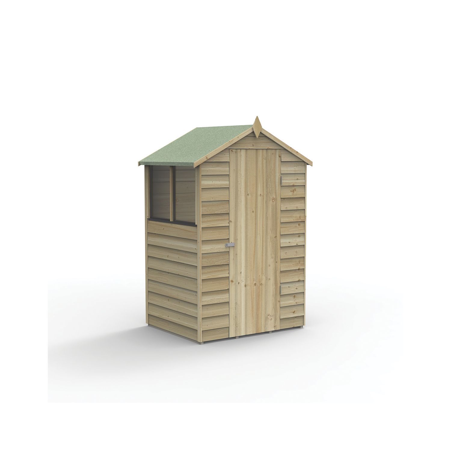 Forest 4Life 4' x 3' (Nominal) Apex Overlap Timber Shed with Base & Assembly (449FL)