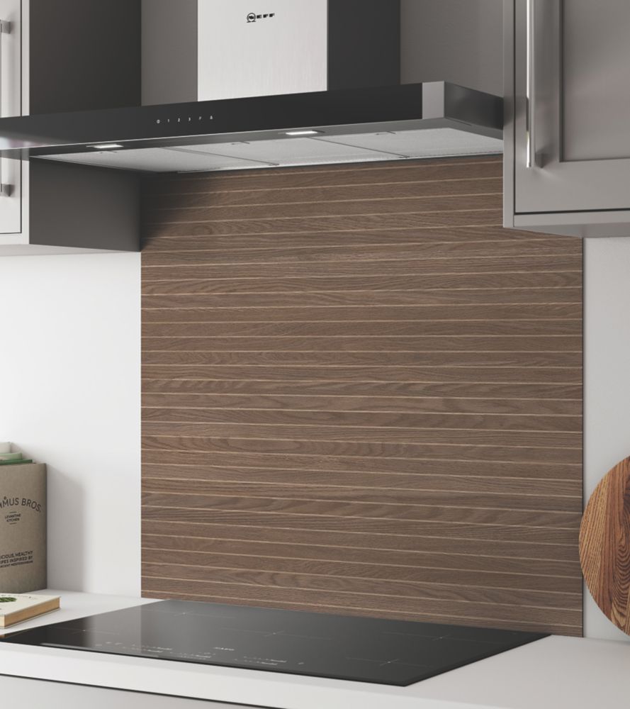 Wilsonart  Fluted Oak Wide Hob Splashback 900mm x 800mm x 4mm