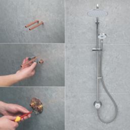 Mira Minimal Rear-Fed Exposed Chrome Thermostatic Dual Outlet Mixer Shower